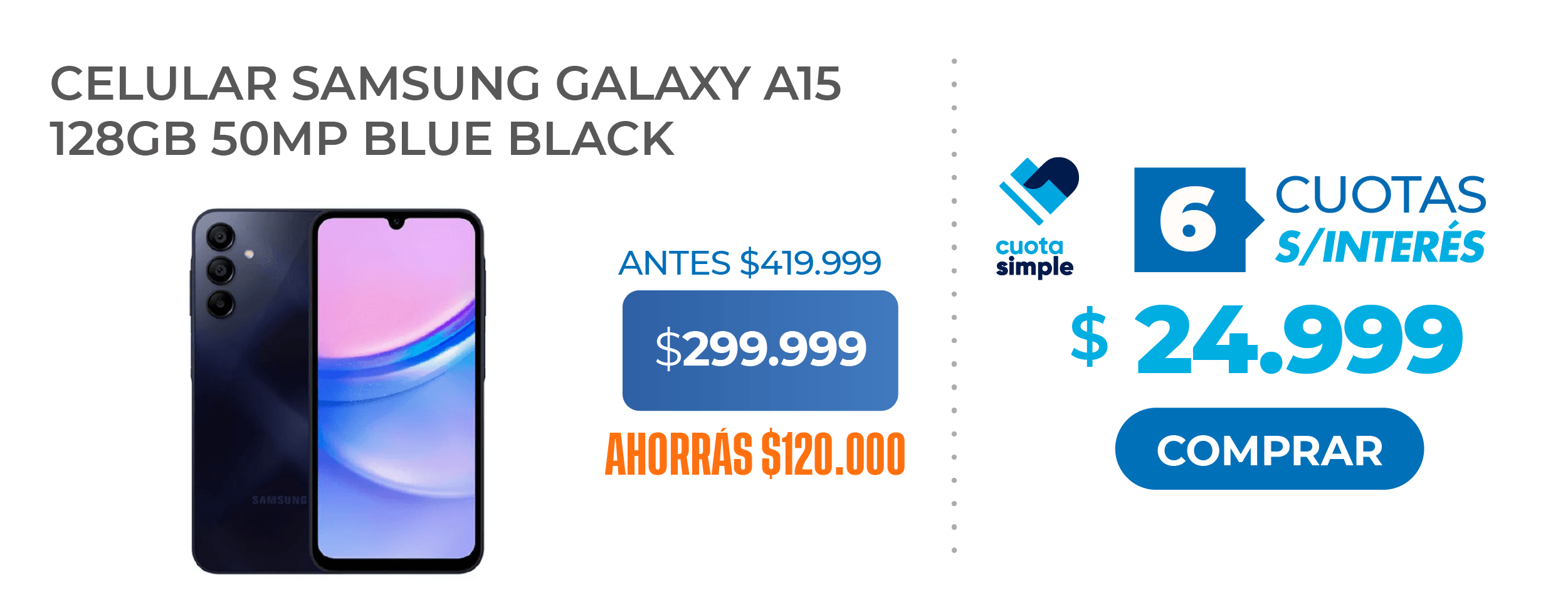 Celular Samsung Galaxy A15 BLUEBLACK